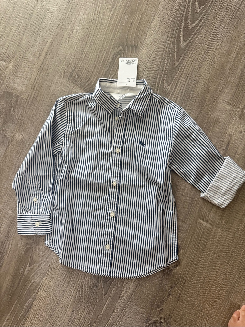 H&M Blue & White Striped Button-Down Shirt - Kids